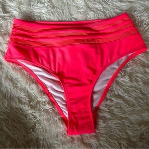 New medium, hot pink, high waisted, bikini bottoms